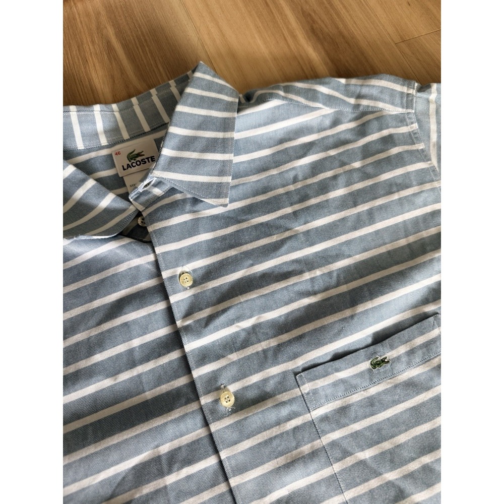 Lacoste Men's Long Sleeve Classic‎ Fit Striped Oxford Shirt Size 46